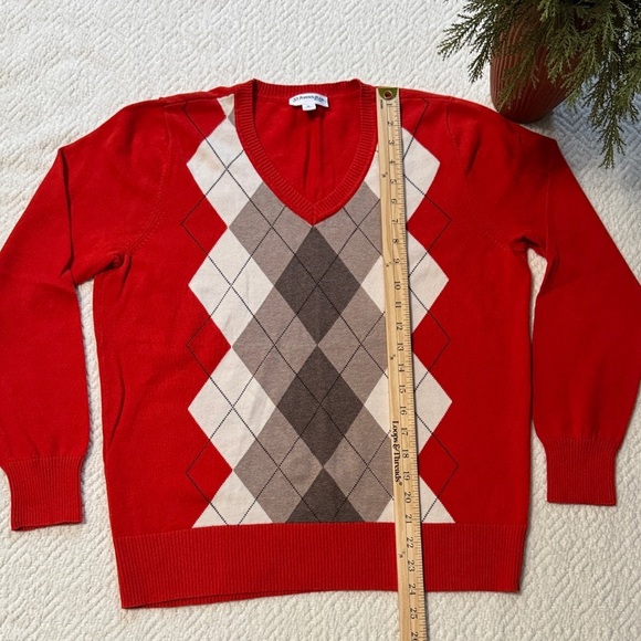 St. John's Bay Argyle Crew Neck Sweater Size XL - Picture 4 of 6